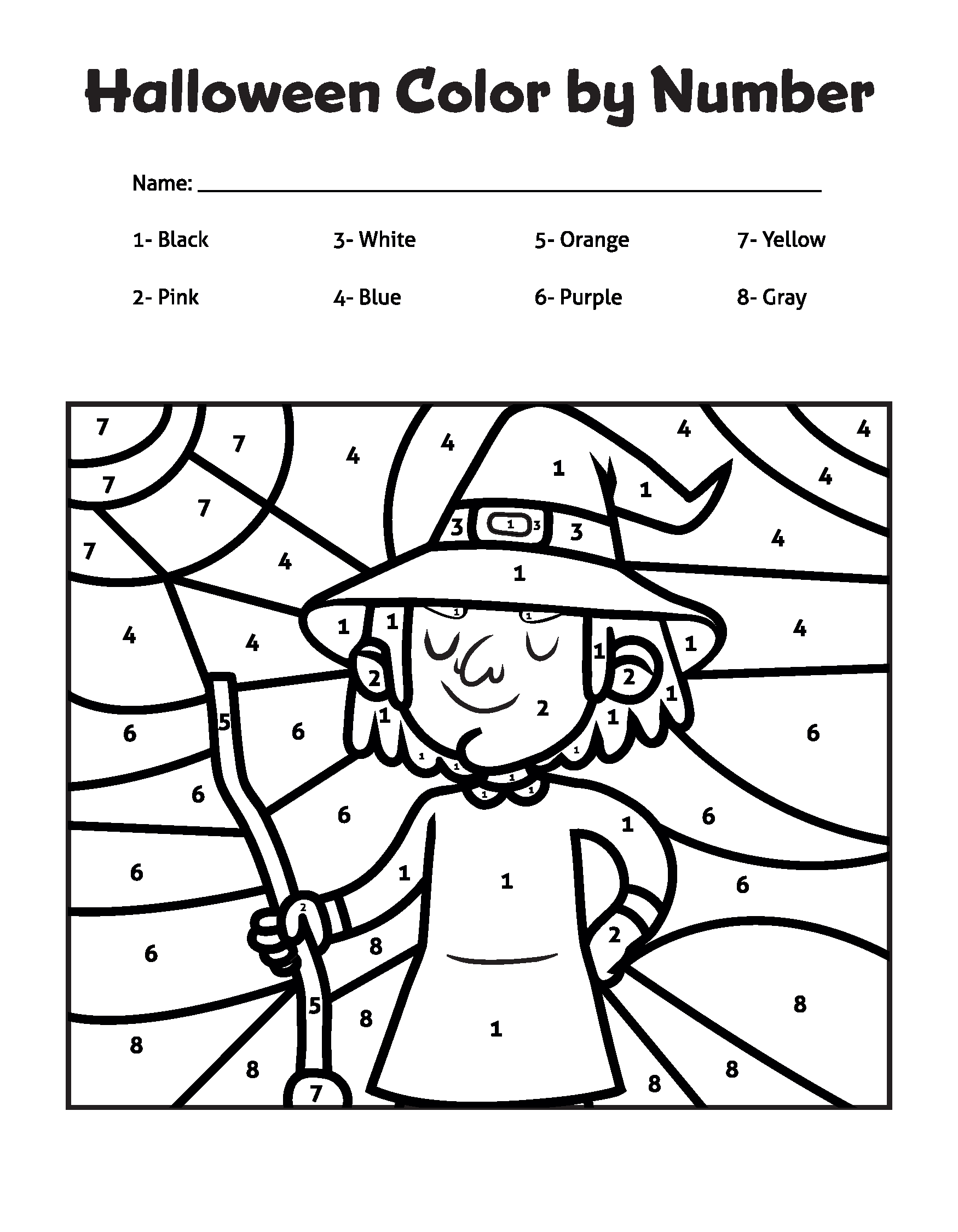Halloween Color By Number Gift Of Curiosity Halloween Color By Number Gift Of Curiosity