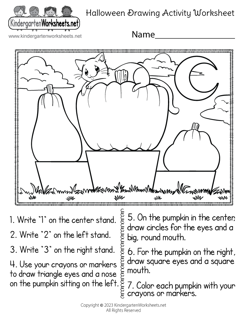 Halloween Drawing Activity Worksheet Free Printable Digital PDF 50 Free Nursery Drawing Worksheets A To Z Worksheet