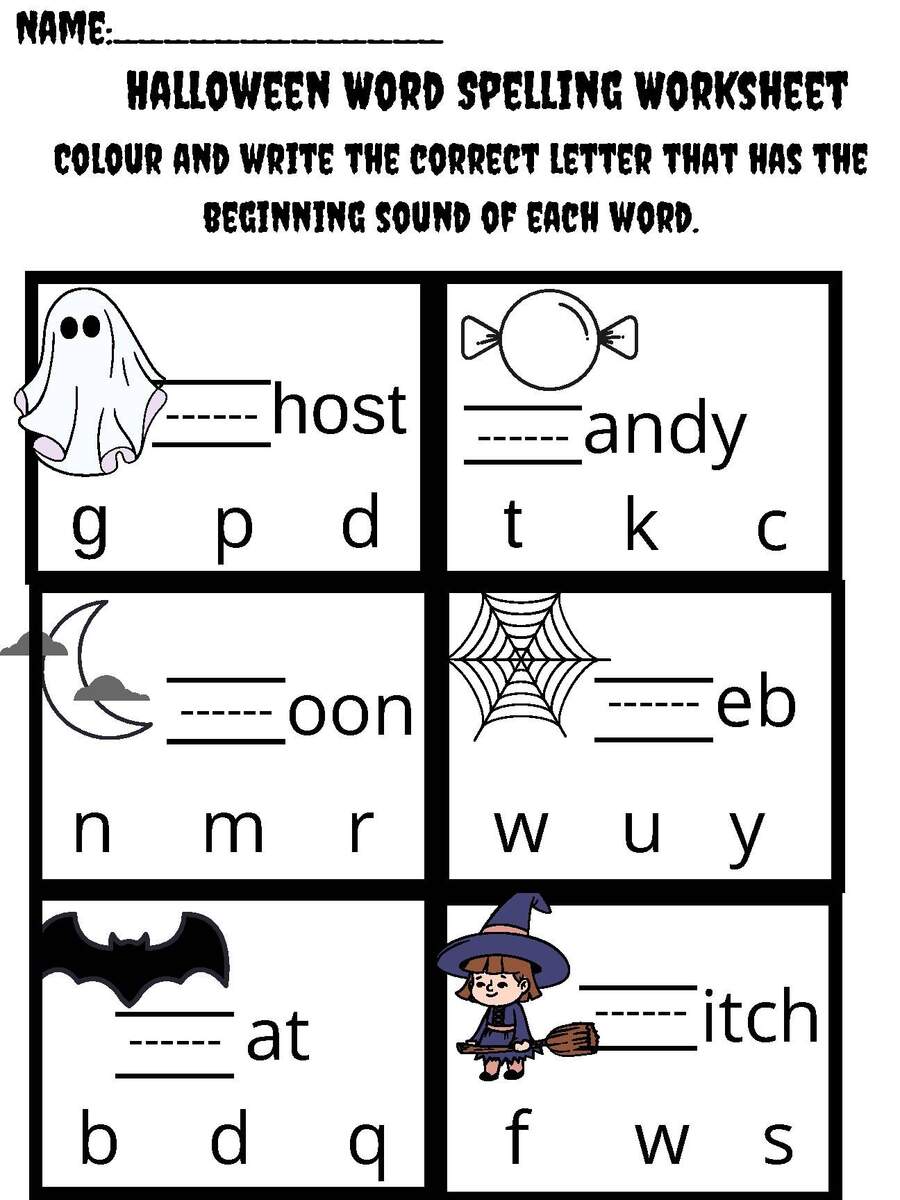 Halloween Word Spelling Worksheet By Holly Crawford TPT Free Halloween Worksheets