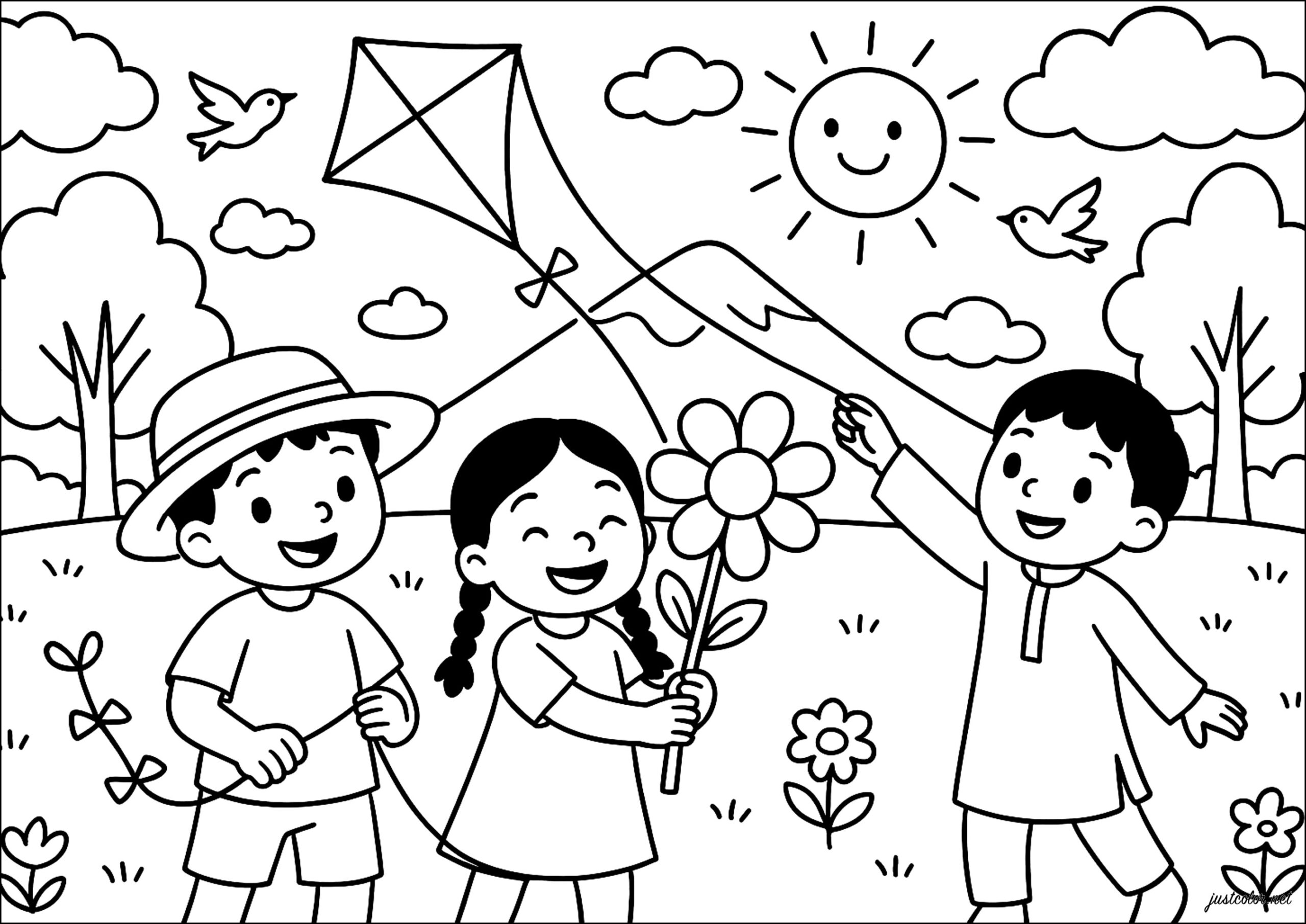 Happy Children In China China Coloring Pages For Kids