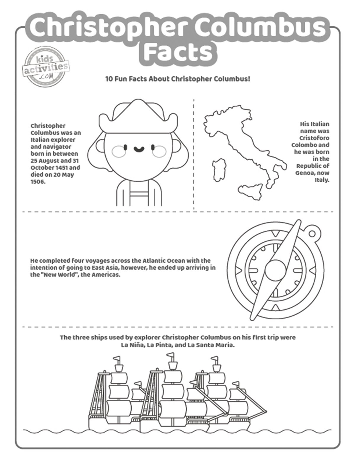 Historic Christopher Columbus Facts Kids Activities Blog