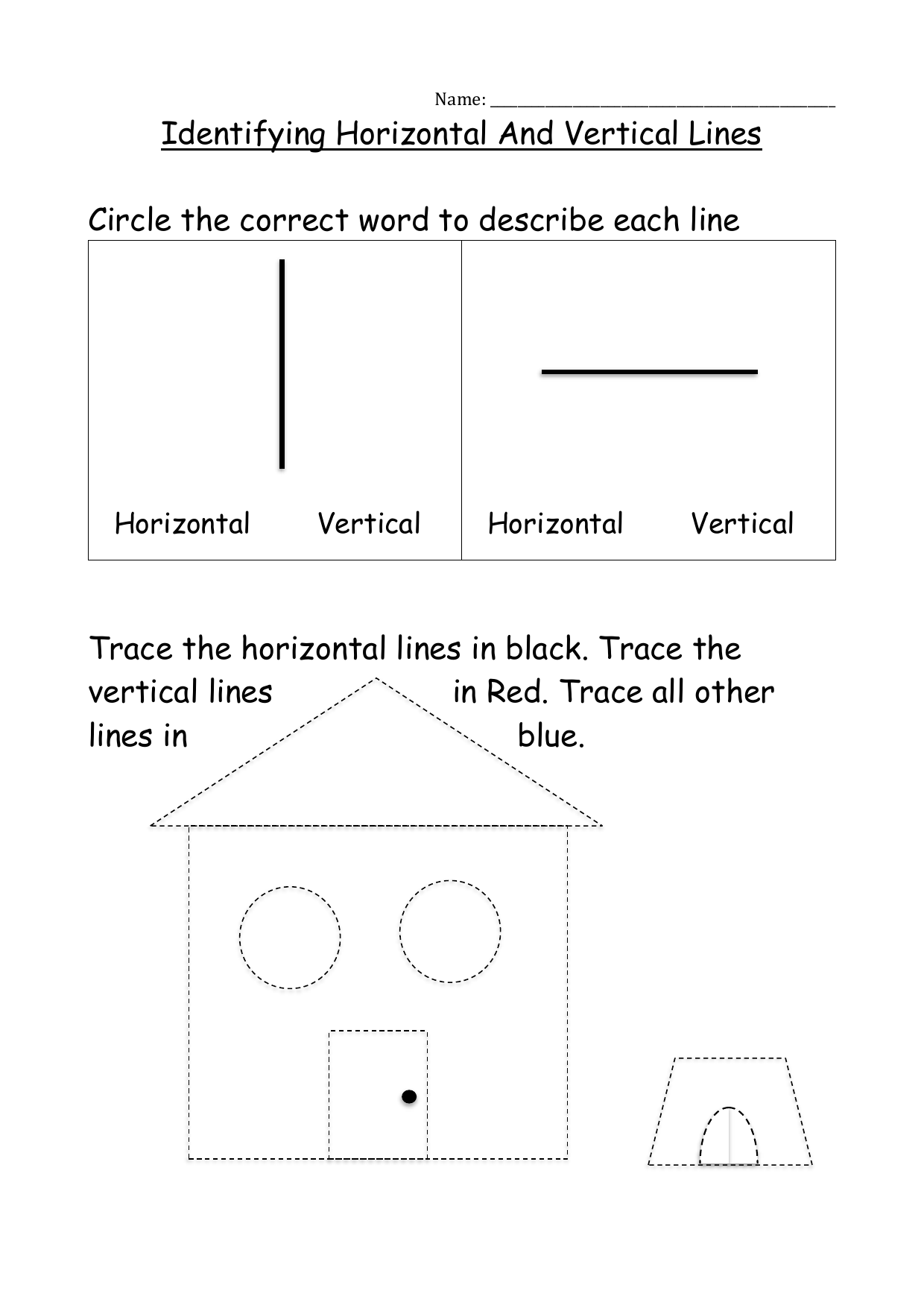 Horizontal And Vertical Lines Worksheet