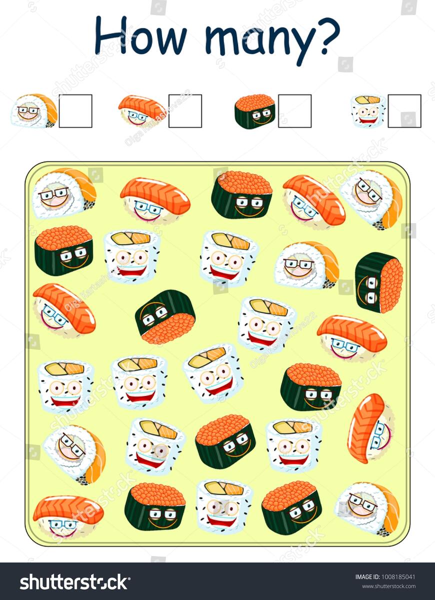 How Many Kids Game Preschool Kindergarten Stock Vector Royalty Free 1008185041 Shutterstock