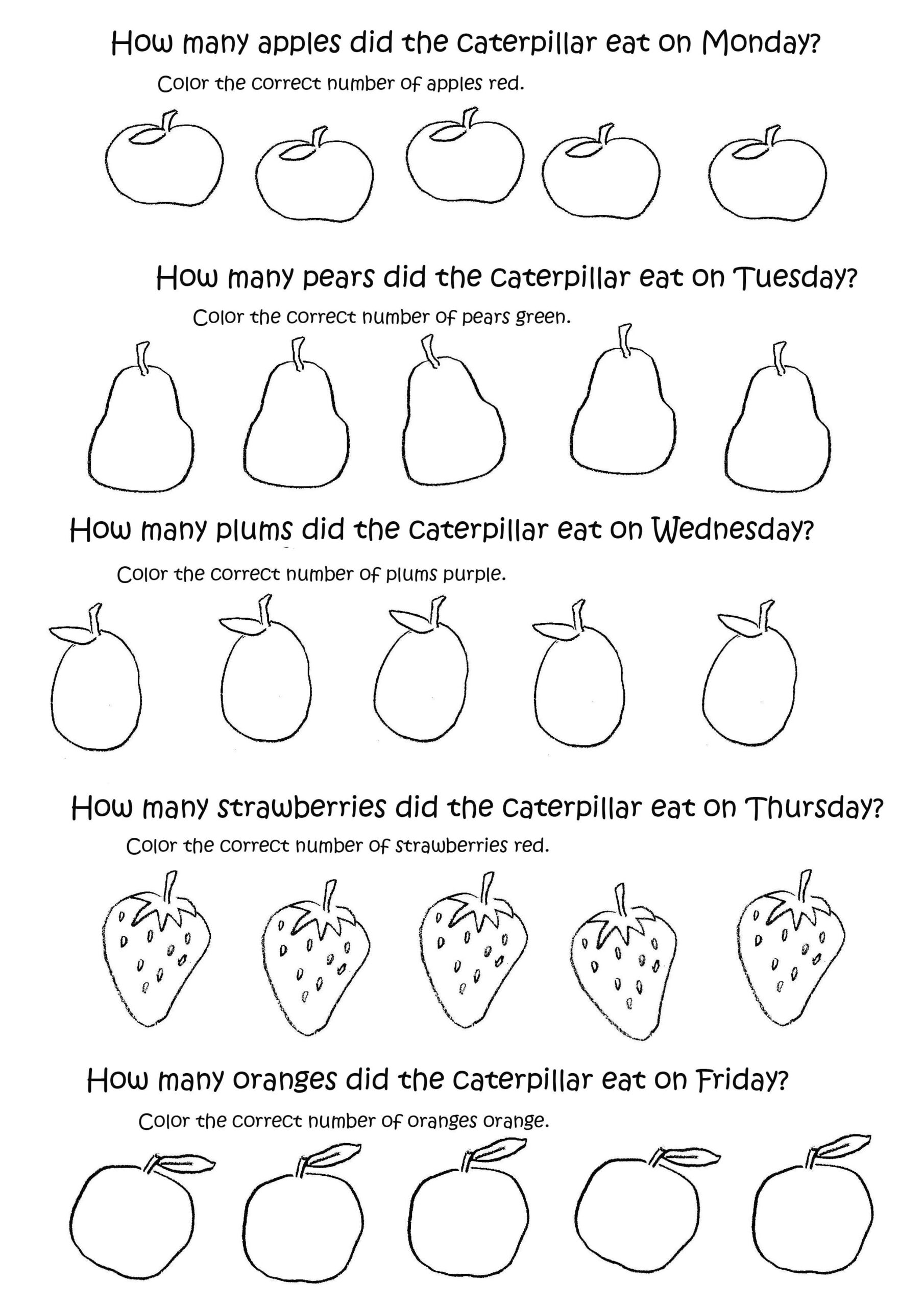 Hungry Caterpillar Worksheet ARTiculation360