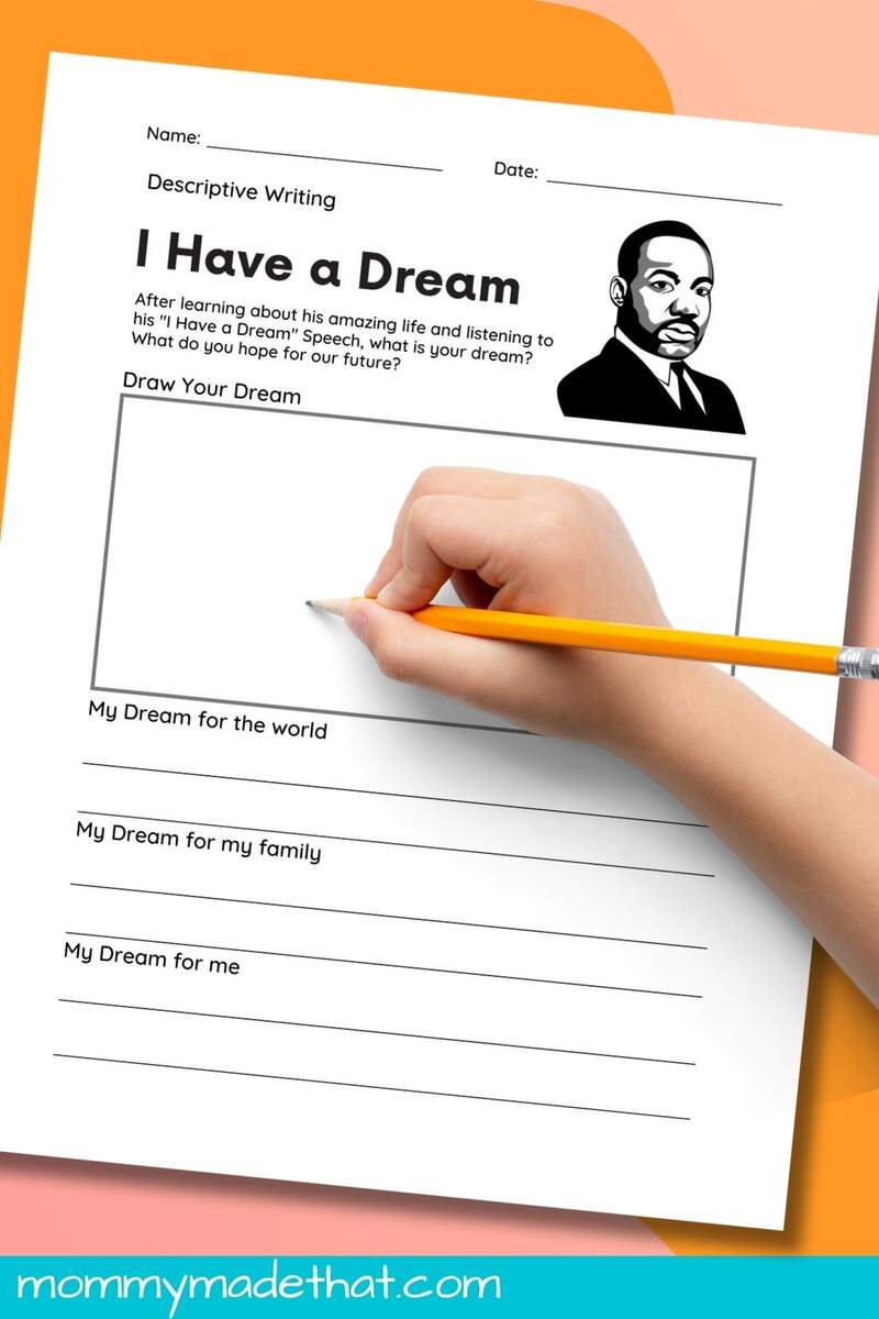 I Have A Dream Worksheet FREE Martin Luther King Jr Printables And Read Alouds For Kindergarten