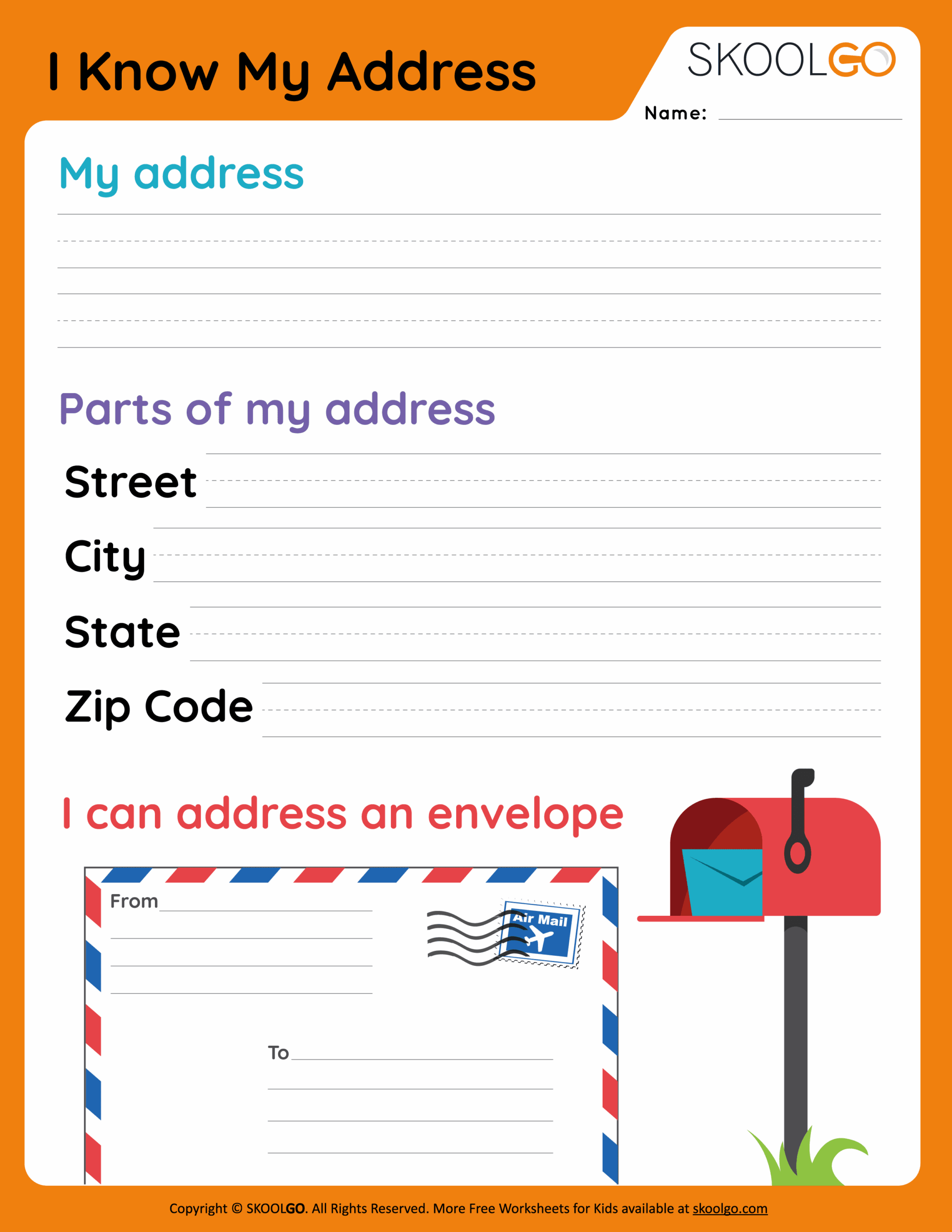 I Know My Address Free Worksheet SKOOLGO I Know My Address Free Worksheet SKOOLGO