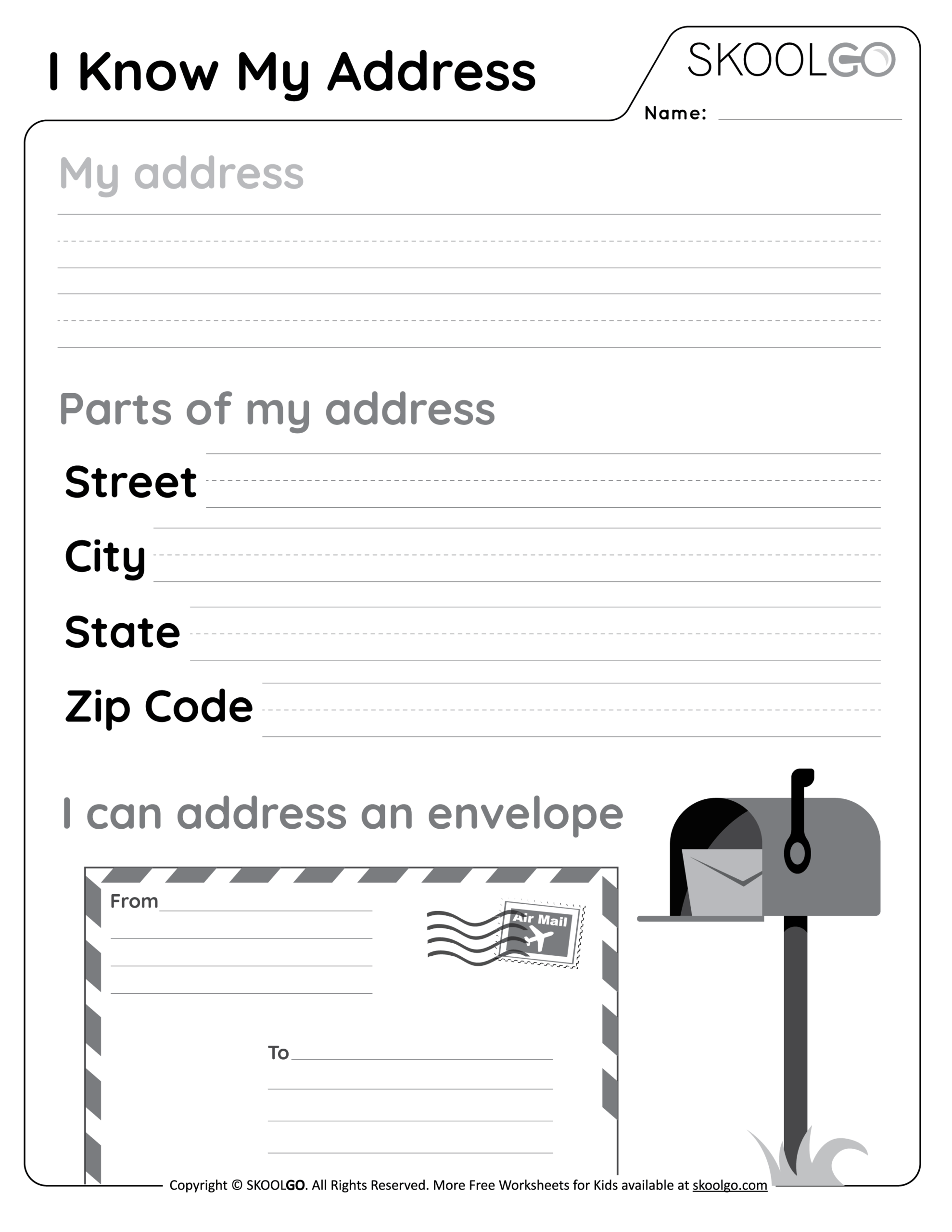 I Know My Address Free Worksheet SKOOLGO I Know My Address Free Worksheet SKOOLGO