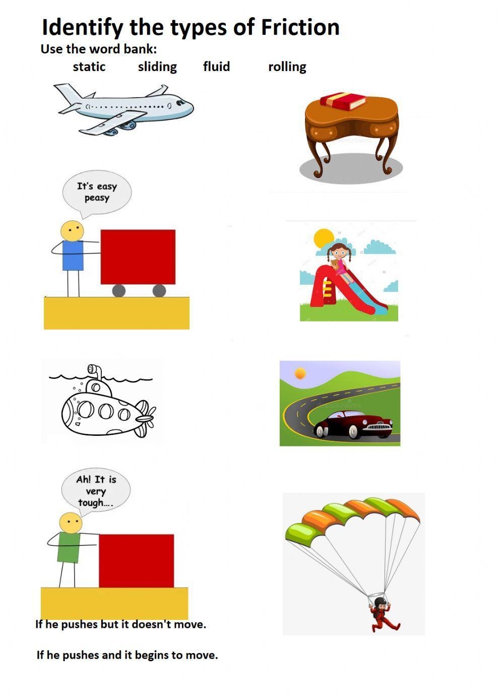 Identifying Types Of Friction Worksheet Worksheets Library
