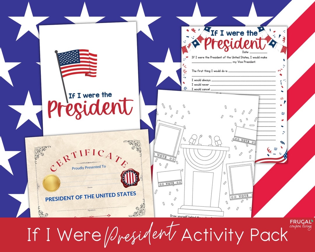 If I Were President Lesson For Kids Election Day History Civics President S Day Activity Pack Printable Writing Prompt Coloring Page Etsy