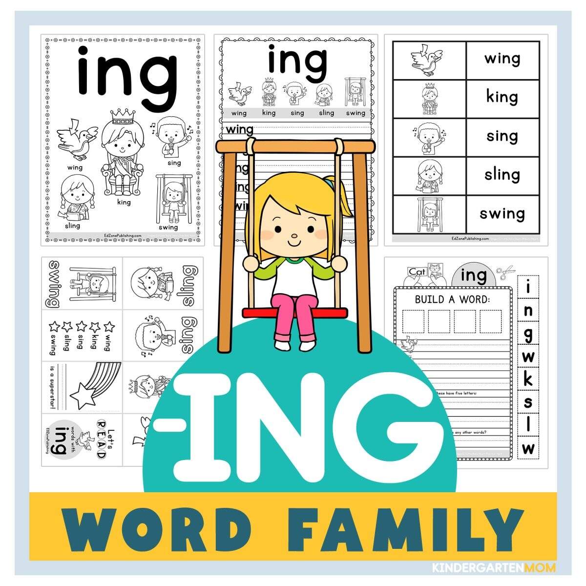 ING Word Family Worksheets Kindergarten Mom Ing Worksheets To Practice Inflectional Endings Reading Elephant
