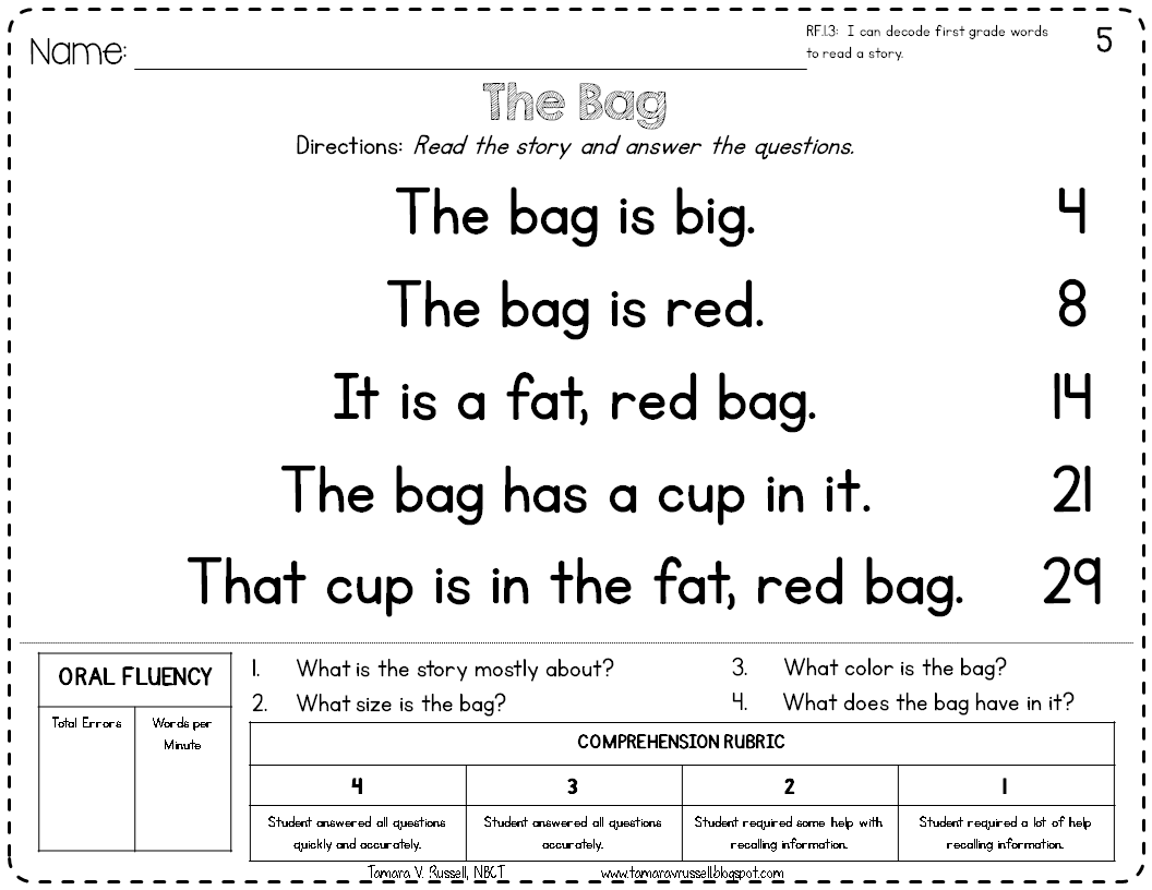 Introducing Kindergarten Fluency Mrs Russell s Room