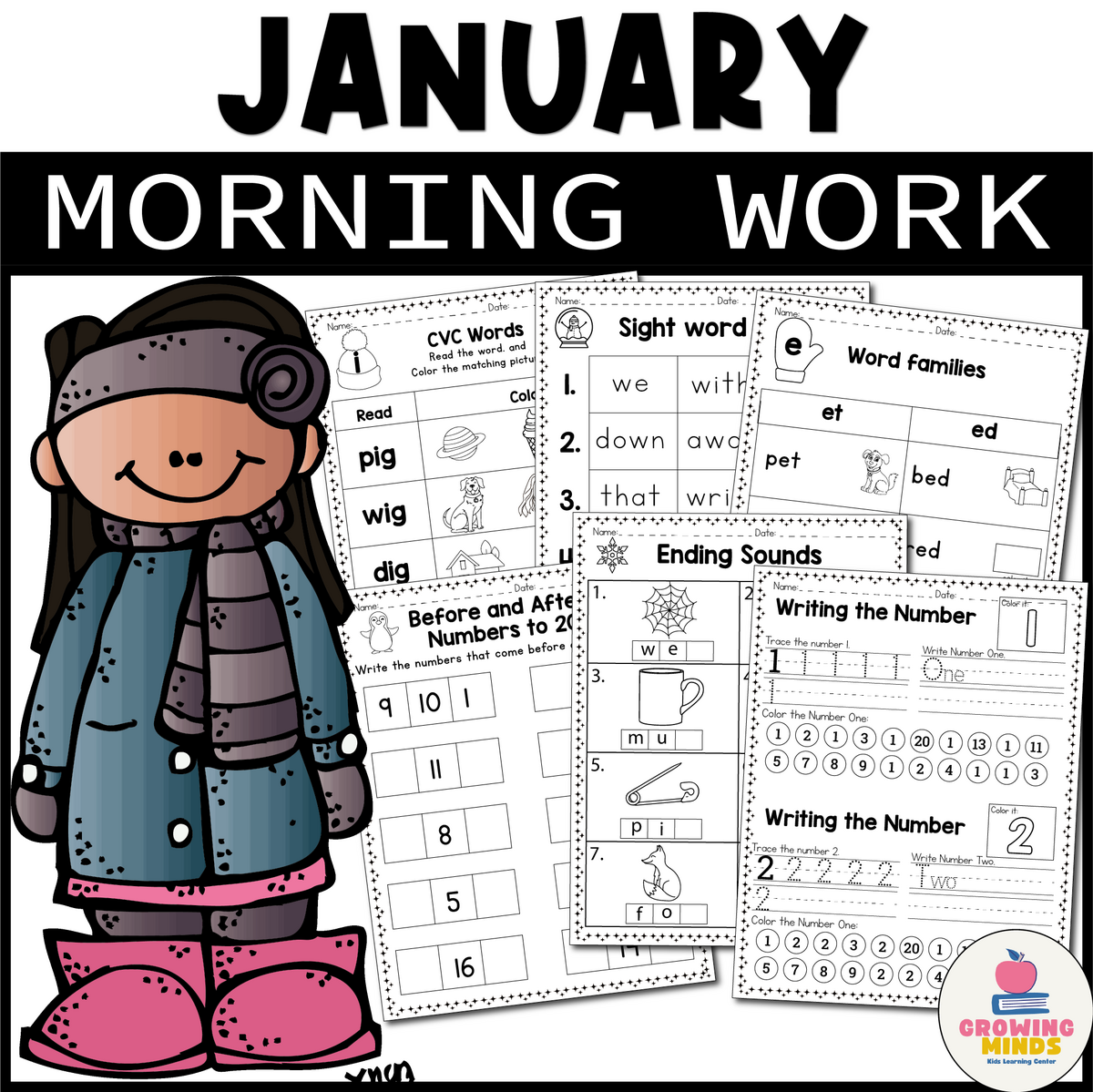 January Morning Work For Kindergarten Winter Activities No Prep Worksheets Made By Teachers