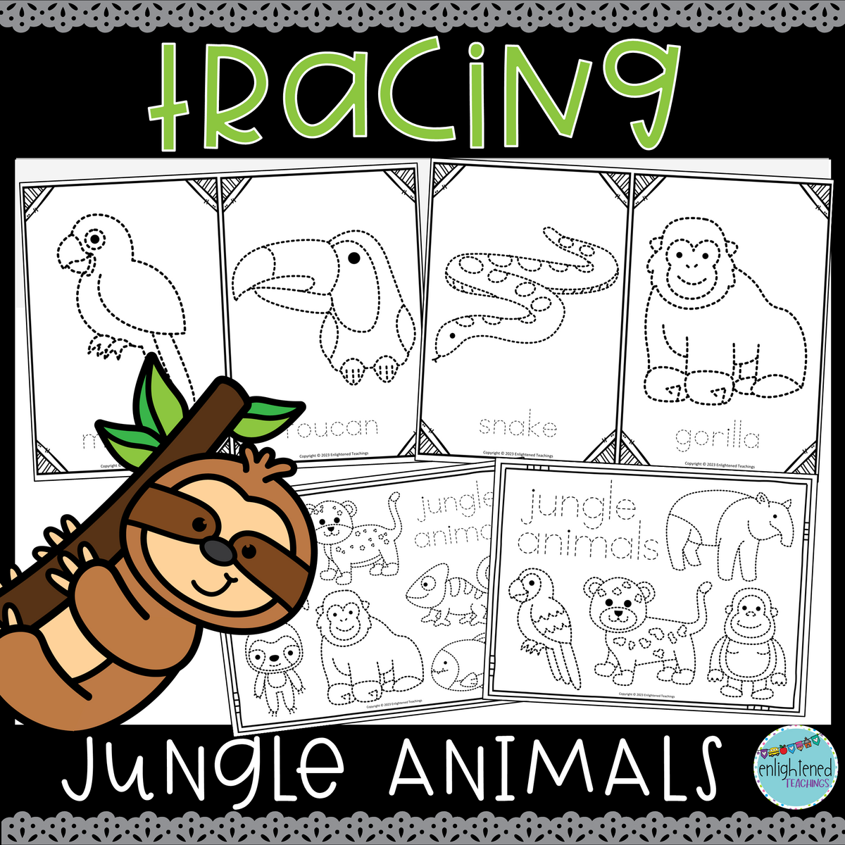 Jungle Animals Tracing Worksheets Fine Motor Activity Jungle Tracing Prewriting Made By Teachers Jungle Animals Tracing Worksheets Fine Motor Activity Jungle Tracing Prewriting Made By Teachers