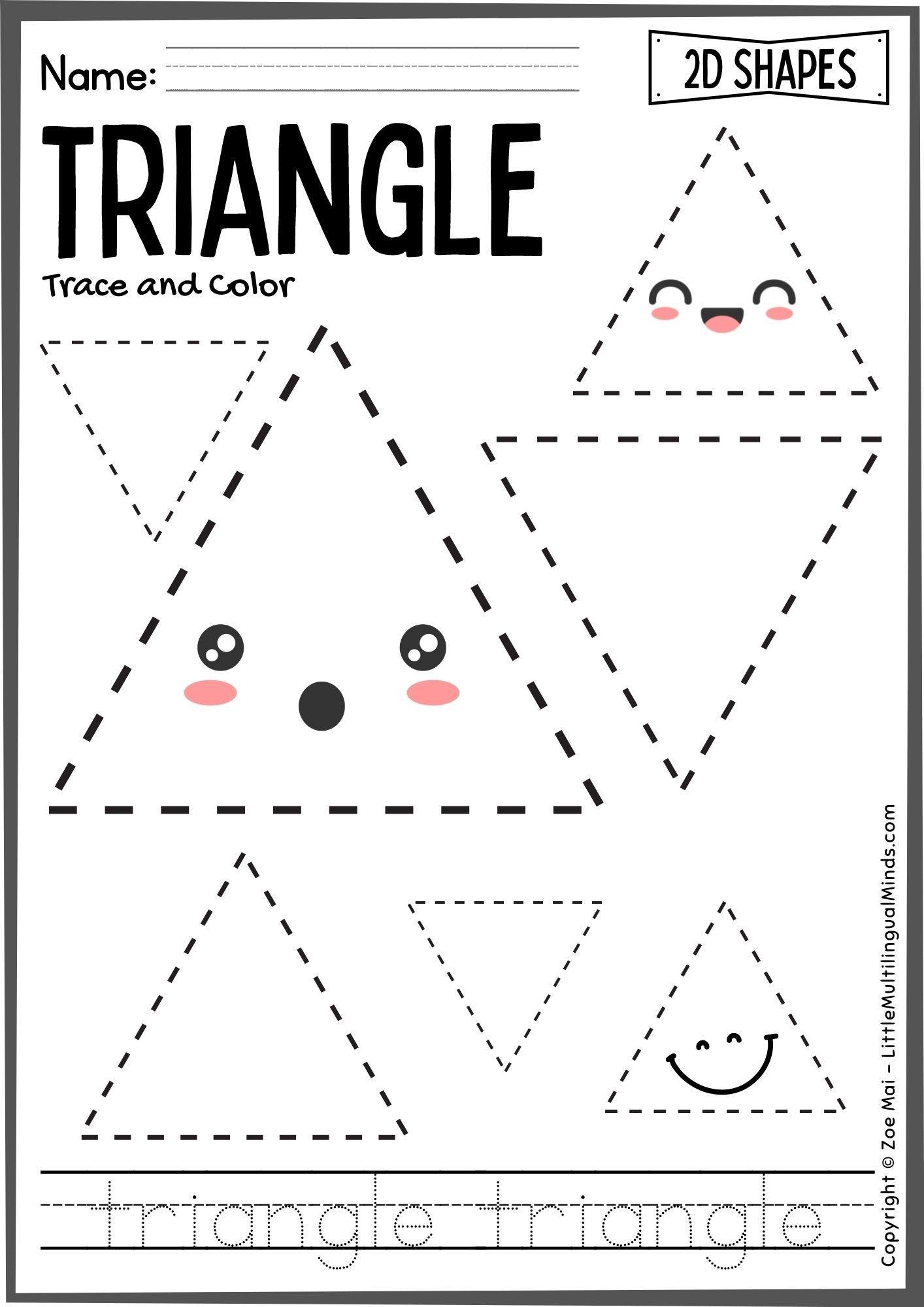 Kindergarten 2D Shapes Worksheet TRIANGLES Shape Sort Shape Hunt Math Made By Teachers