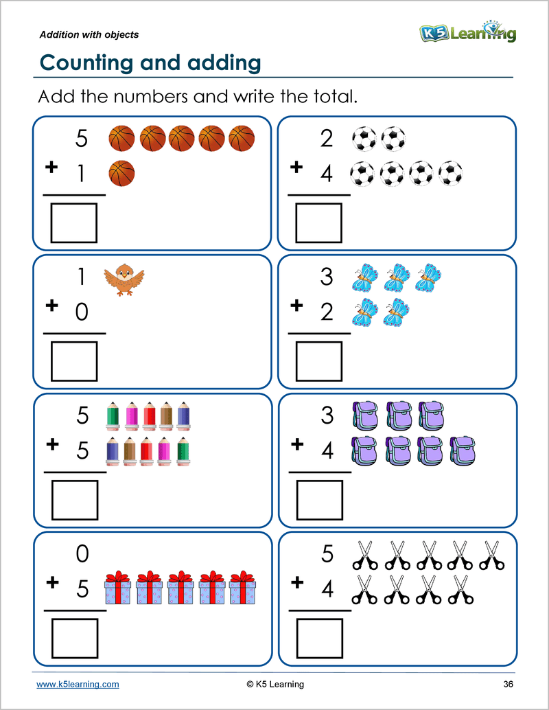 Kindergarten Add And Subtract Workbook K5 Bookstore Addition And Subtraction Worksheets For Kindergarten