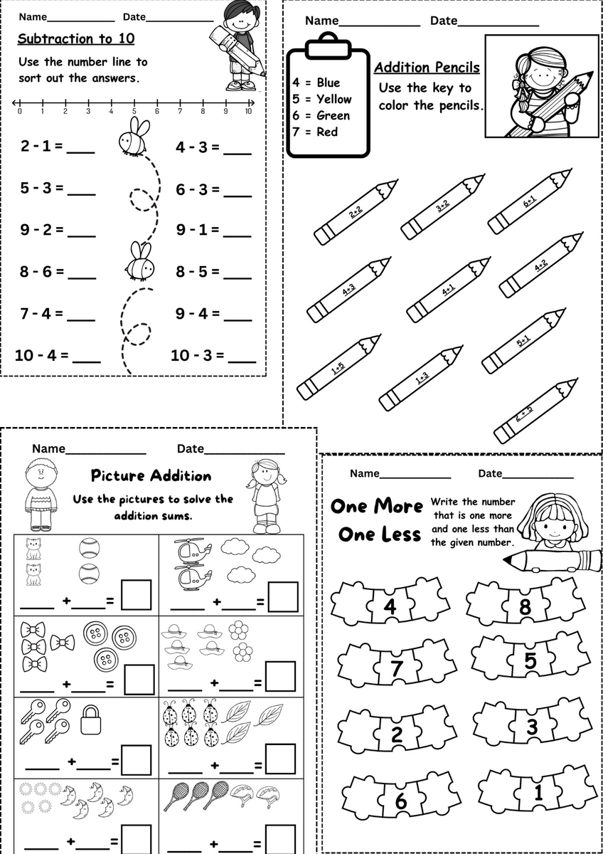 Kindergarten Addition And Subtraction Worksheets 30 Printables Downloadable Worksheets