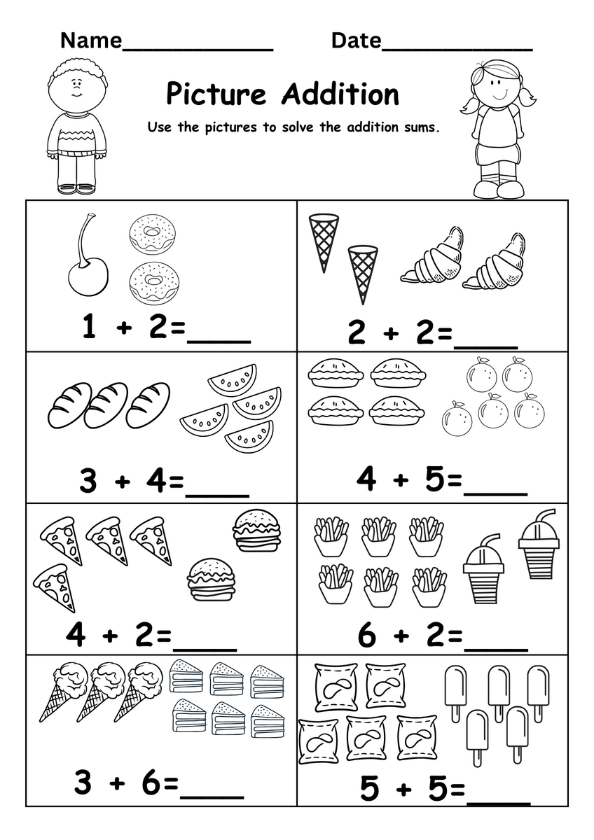 Kindergarten Addition Worksheet Free Easy Column Addition Worksheet Free Printable Digital PDF