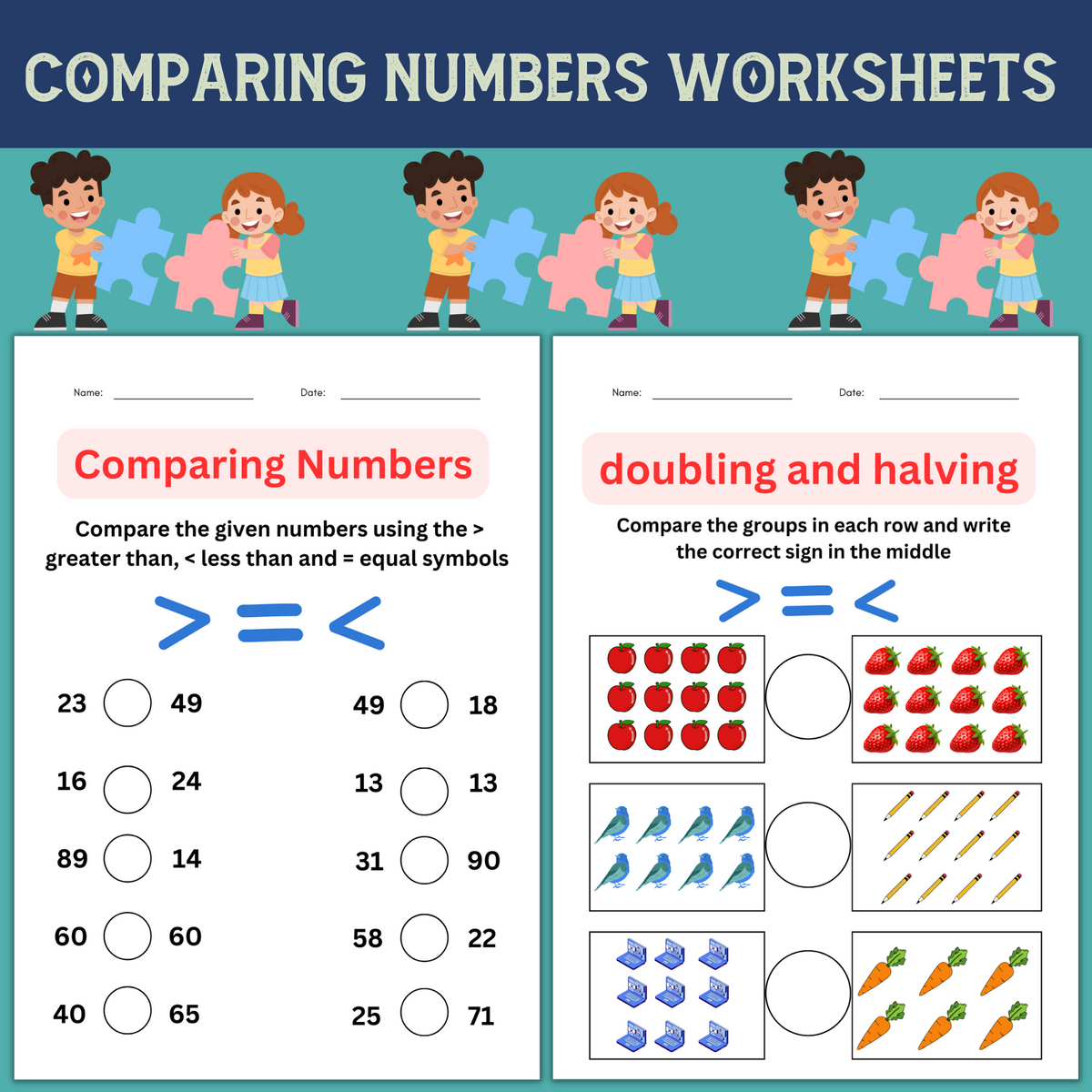 Kindergarten Comparing Numbers Worksheets For Grade 1 2 3 Made By Teachers Kindergarten Comparing Numbers Worksheets For Grade 1 2 3 Made By Teachers