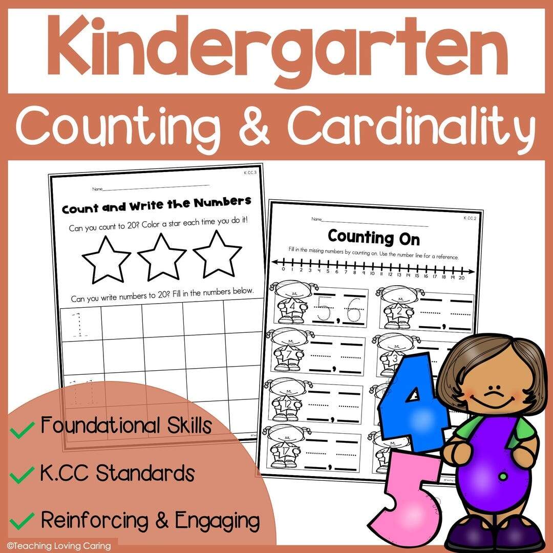 Kindergarten Counting And Cardinality Worksheets Numbers To 20 100 K CC Standards Aligned Etsy