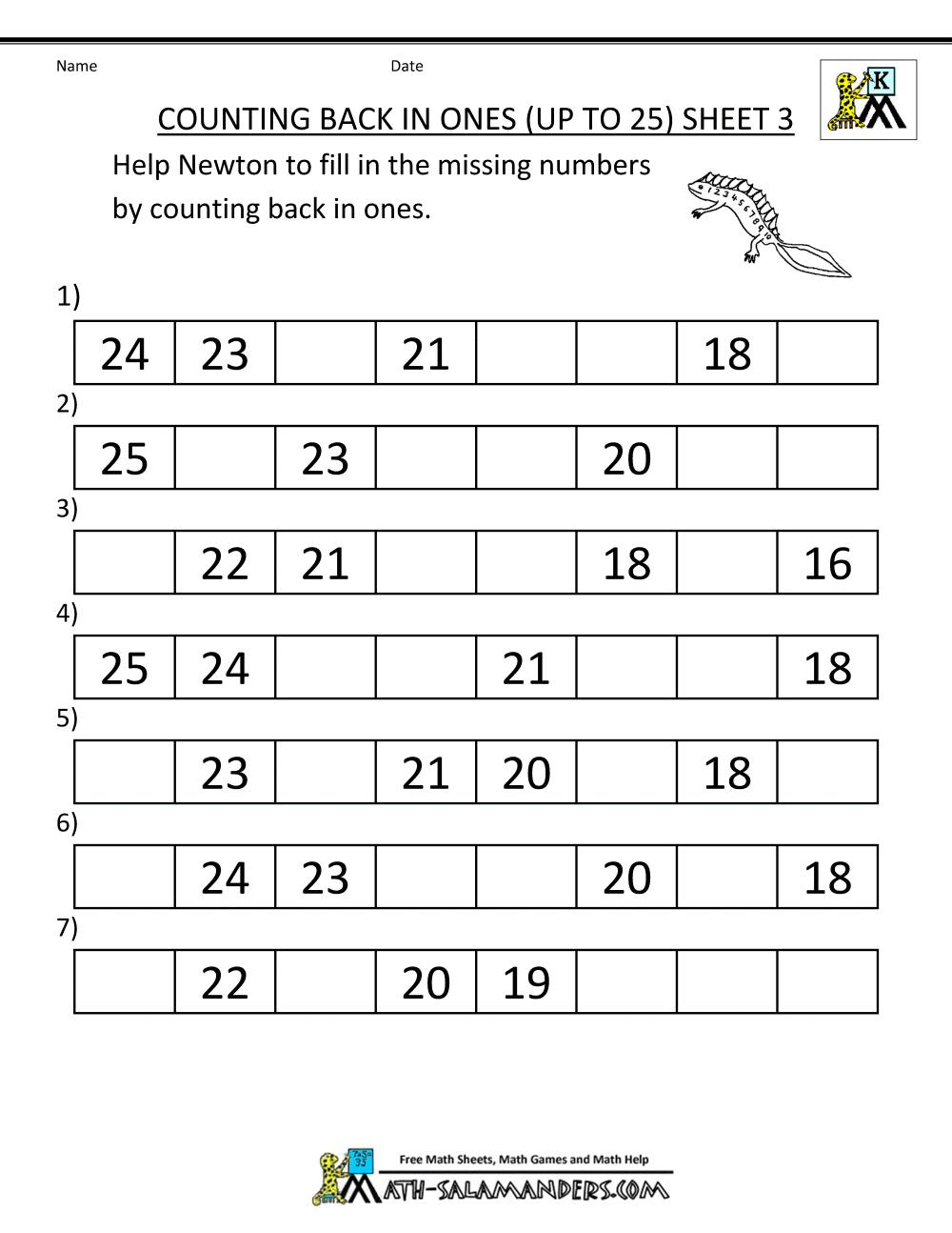 Kindergarten Counting Worksheets Sequencing To 25 Kindergarten Counting Worksheets Sequencing To 25
