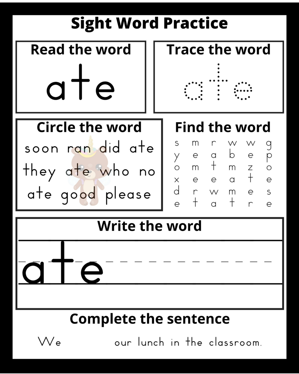 Kindergarten Dolch Sight Words Practice Extreme Couponing Mom