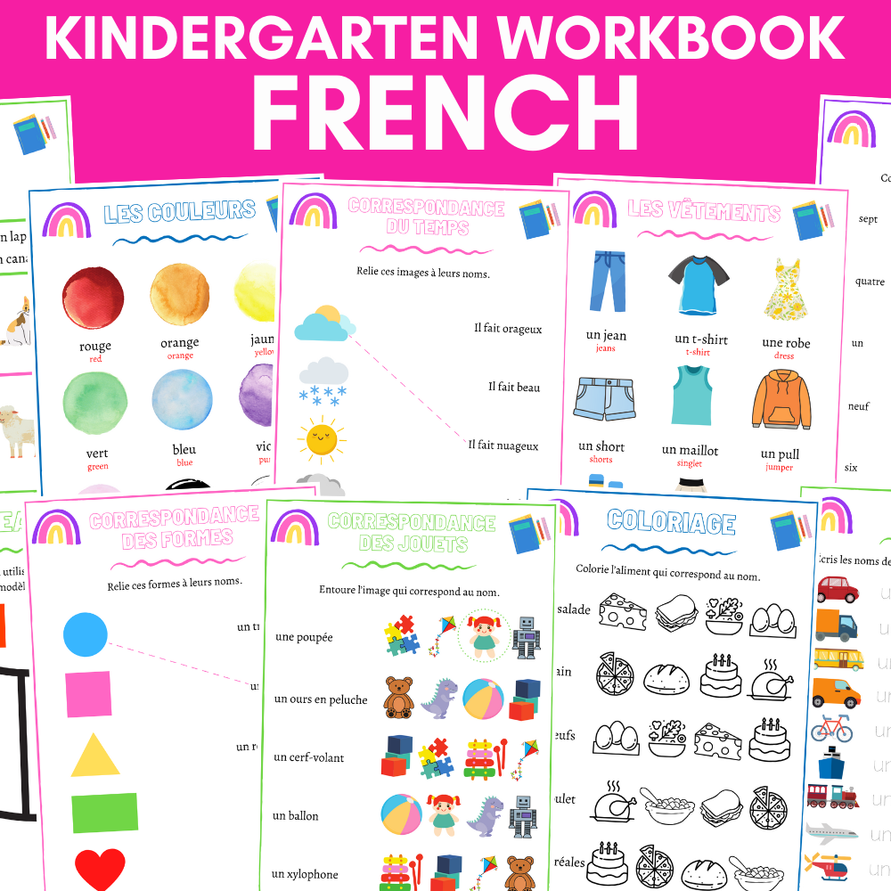 Kindergarten French Workbook Our Kiwi Homeschool Kindergarten French Workbook Our Kiwi Homeschool