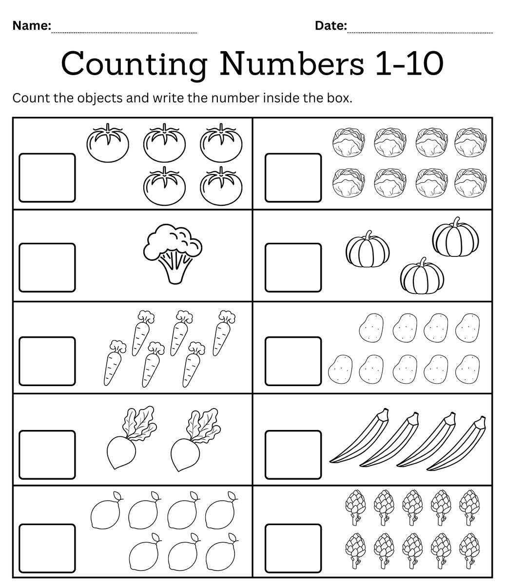 Kindergarten Math Counting Objects Worksheets 1 10 Black And White Made By Teachers Kindergarten Math Counting Objects Worksheets 1 10 Black And White Made By Teachers