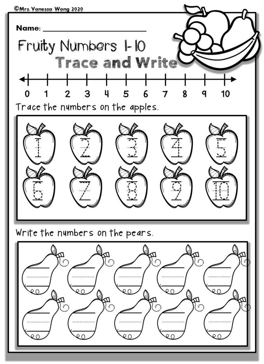 Kindergarten Math Worksheets Numbers 1 10 Number Order Distance Learning Etsy