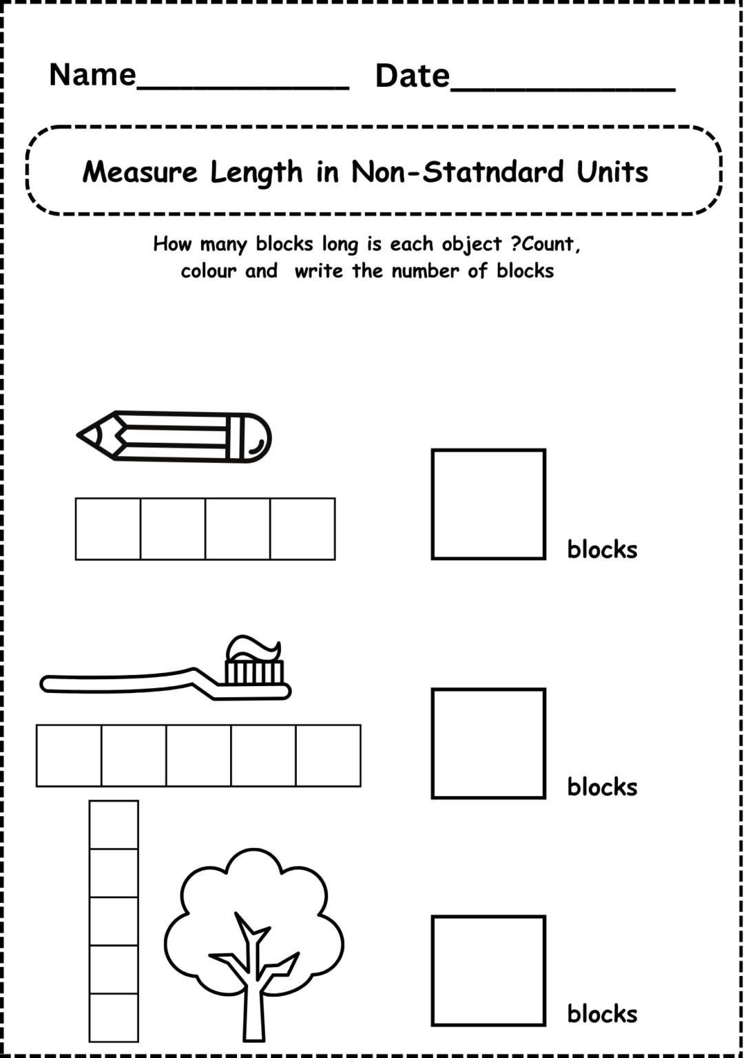 Length Non Standard Units Worksheets Grade 1 ArgoPrep