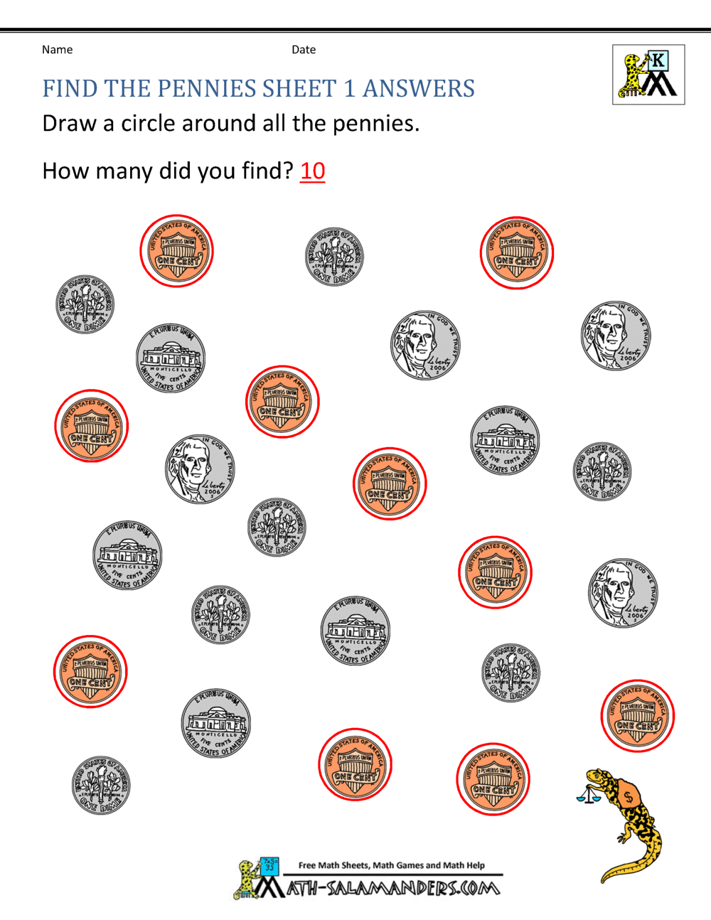 Counting Money Worksheets 1st Grade