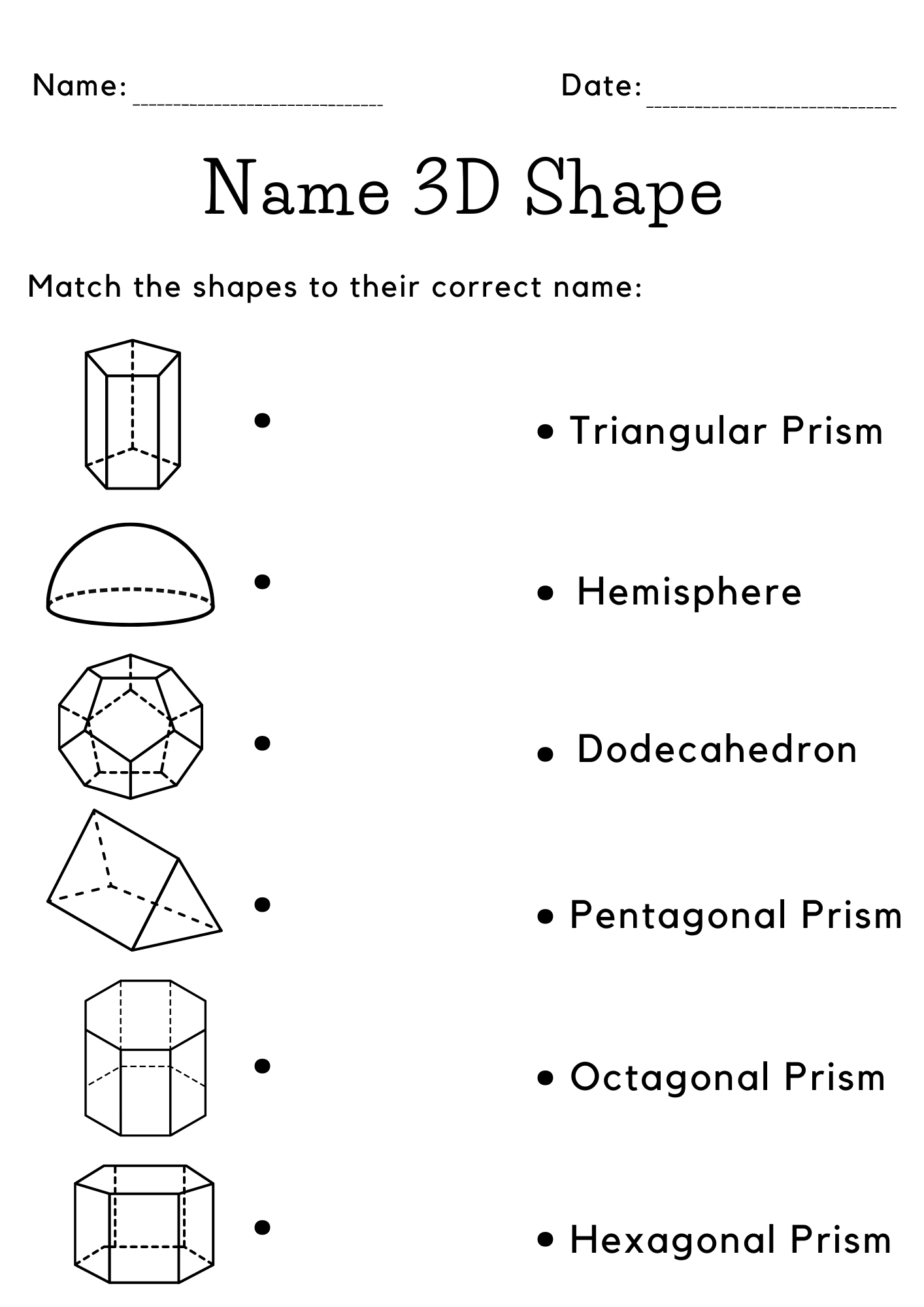 Kindergarten Printable 3d Shapes Naming Worksheet Made By Teachers 3D Shapes Worksheets K12 Math Worksheets