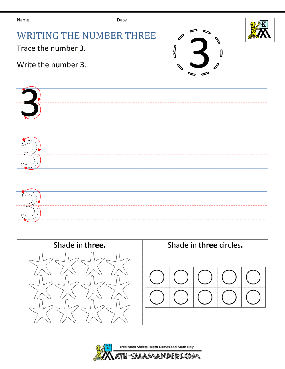 Kindergarten Printable Worksheets Writing Numbers To 10