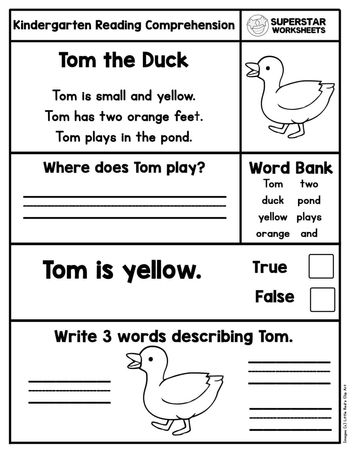 Free Reading Comprehension Worksheets For Back To School Kindergarten 1st Grade Kids Activities Blog