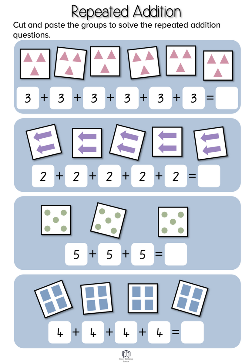 Kindergarten Repeated Addition Worksheet