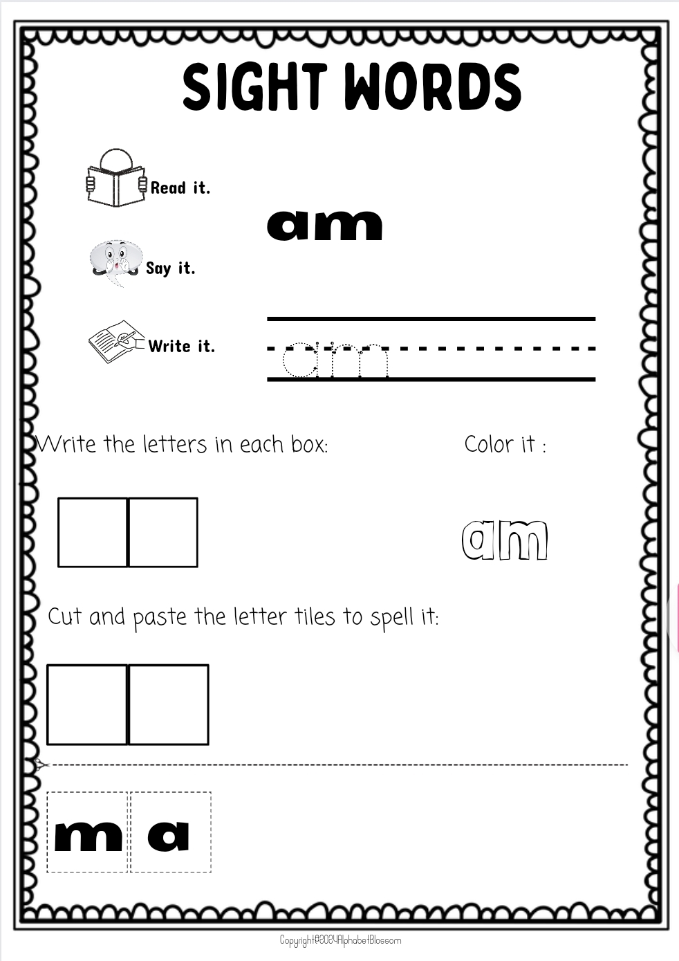 Kindergarten Sight Words Worksheets Made By Teachers