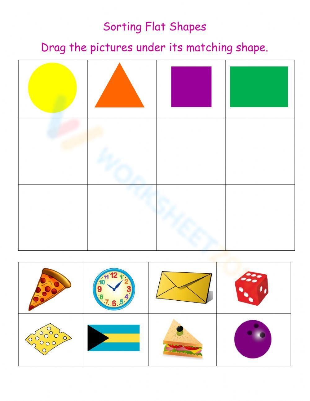 Sorting Shapes Worksheets
