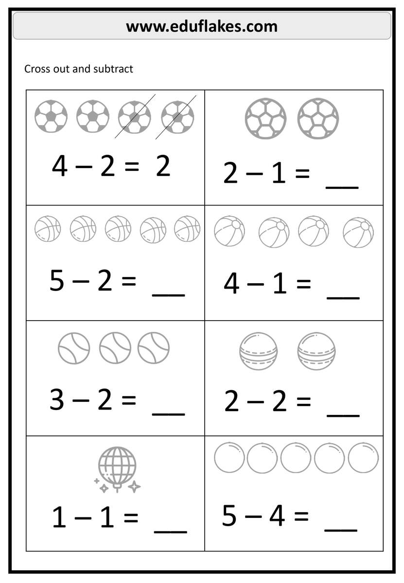 Kindergarten Subtraction Worksheet Printables Free PDF Eduflakes Kindergarten Subtraction Worksheet Printables Free PDF Eduflakes