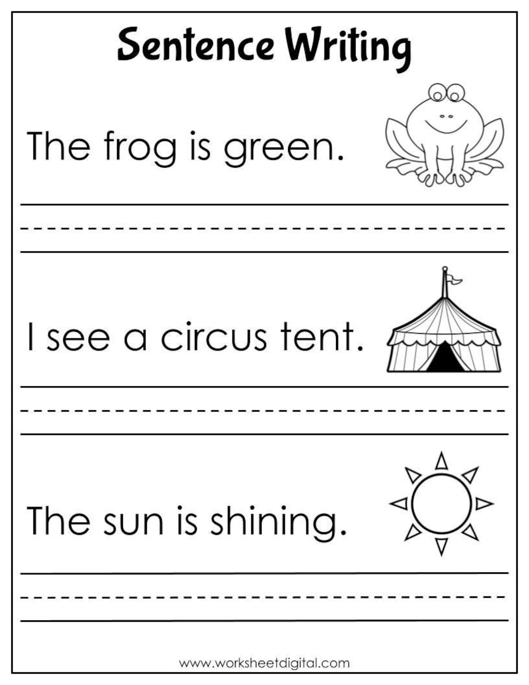 Kindergarten Writing Sentences Worksheets Worksheets Library Worksheets Library