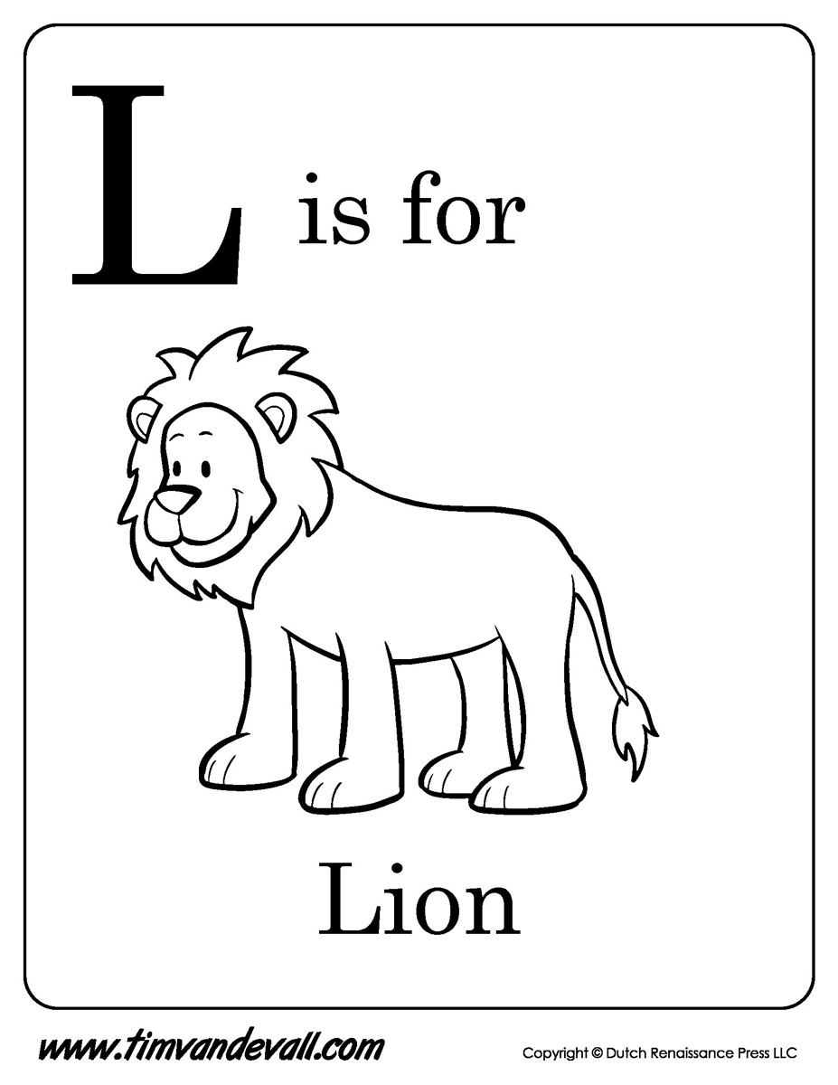 L is for Lion Printable Tim s Printables