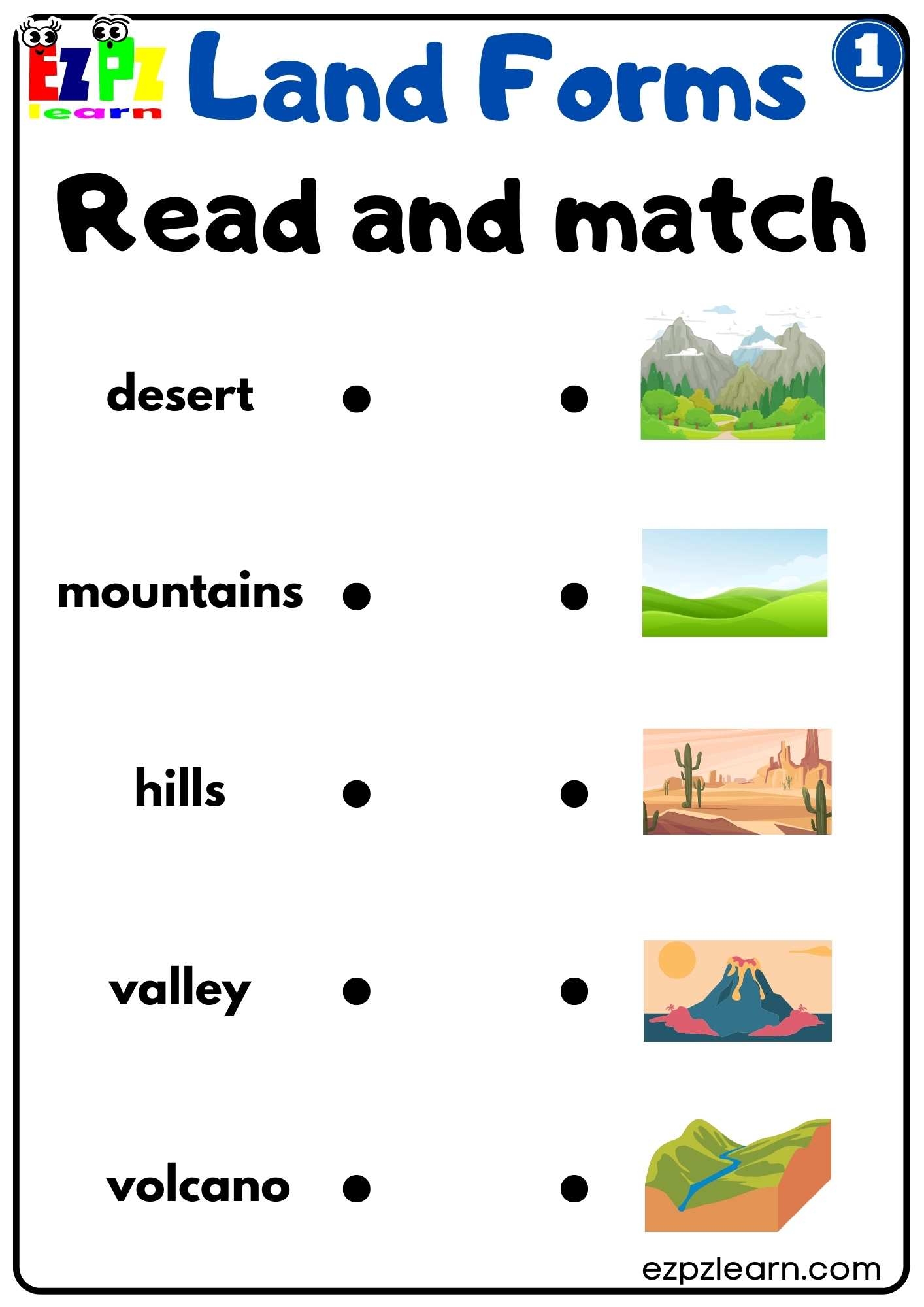 Land And Water Forms Read And Match Activity Free PDF Download Set 1 Ezpzlearn Land And Water Forms Read And Match Activity Free PDF Download Set 1 Ezpzlearn