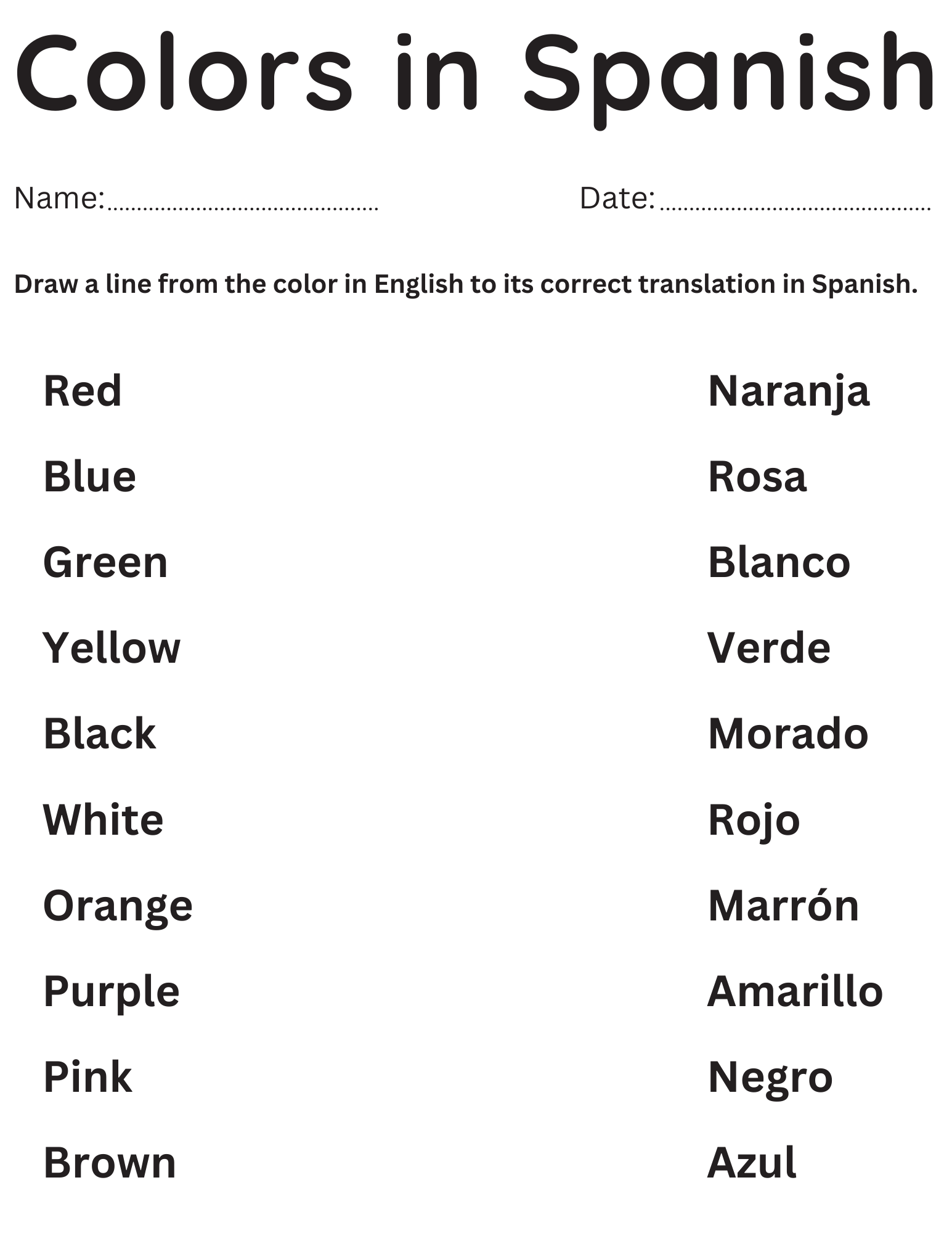 Learn Colors In Spanish Worksheet Los Colores En Espa Ol Y En Ingl S Made By Teachers The Colors In Spanish Printable Worksheets And Flashcards