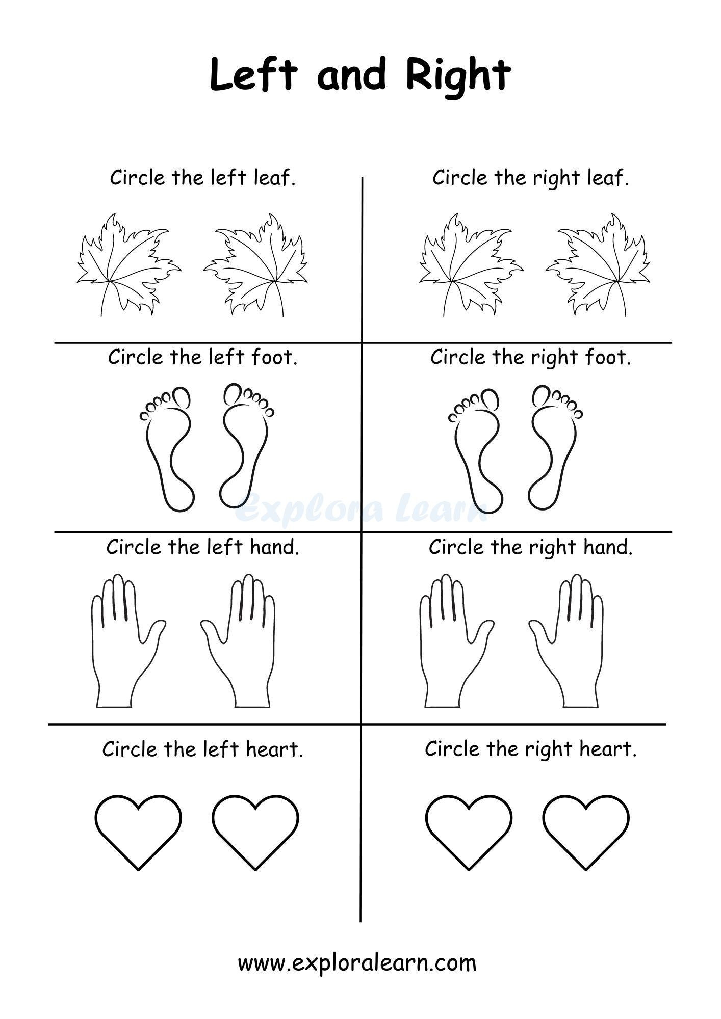 Left And Right Comparison Worksheets For Preschool And Kindergarten 2 To 6 Years Kids Left And Right Comparison Worksheets For Preschool And Kindergarten 2 To 6 Years Kids