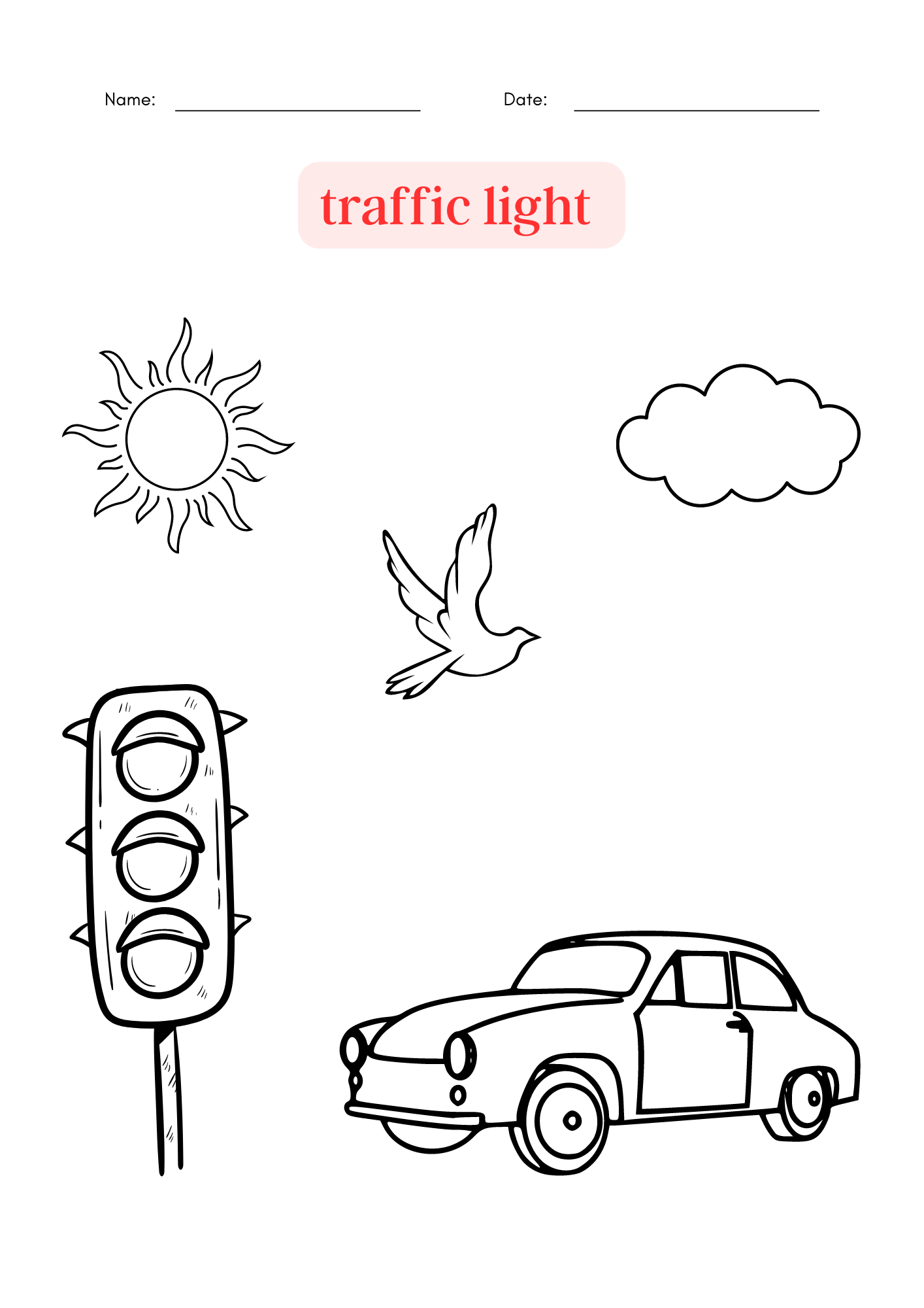 Lesson Coloring Printable Traffic Light Worksheet For Class 1 2 3 Made By Teachers Lesson Coloring Printable Traffic Light Worksheet For Class 1 2 3 Made By Teachers