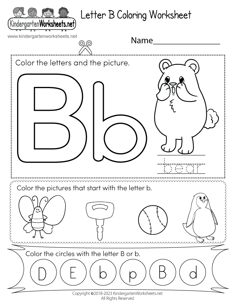 Letter B Coloring Worksheet Free Printable Digital PDF FREE Letter B Worksheets For Preschool The Hollydog Blog