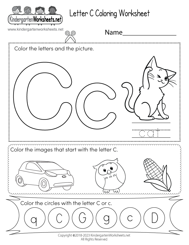Letter C Alphabet Letter Worksheet Task For Kids Learning Letters Stock Vector Image Art Alamy