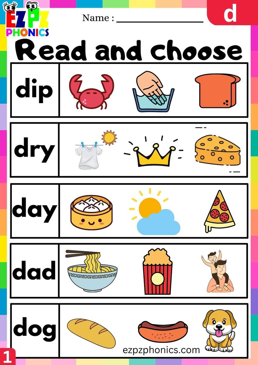 Letter D Read And Choose Beginning Sounds Worksheet Ezpzphonics Letter D Read And Choose Beginning Sounds Worksheet Ezpzphonics