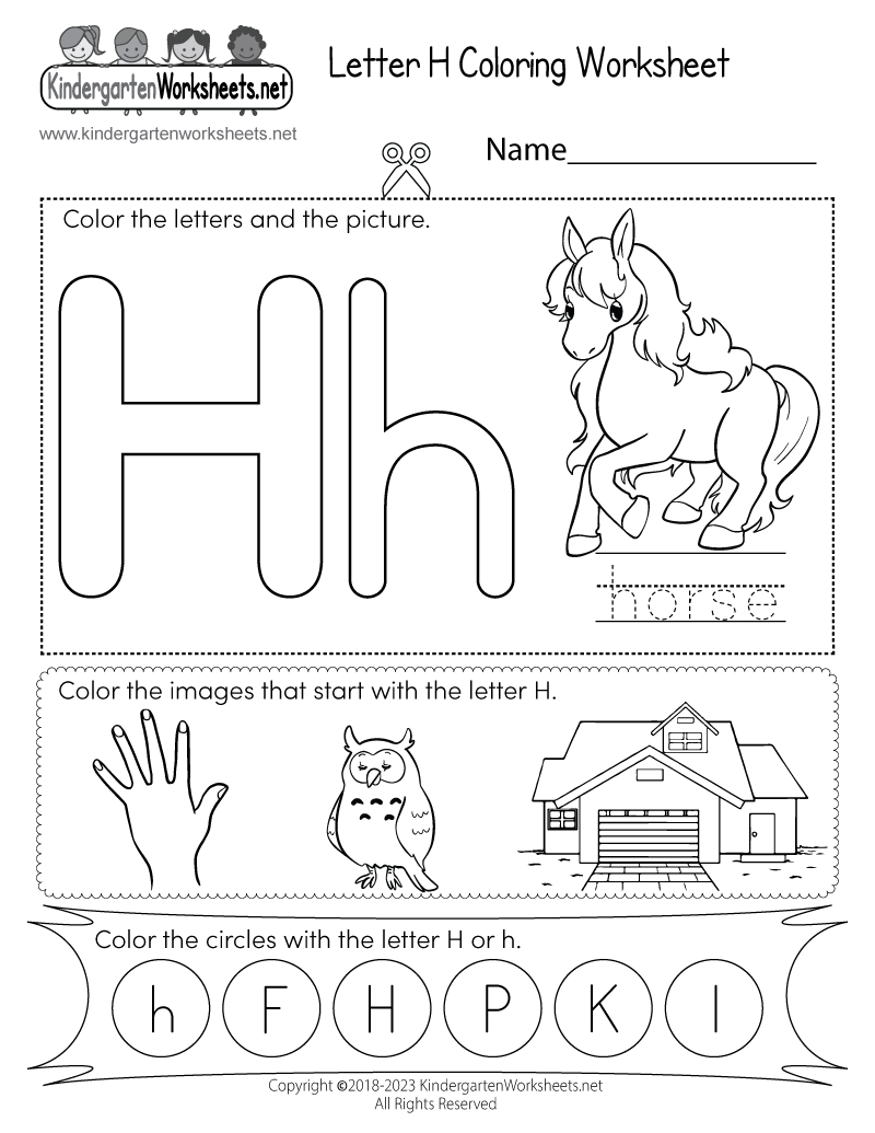 Letter H Coloring Worksheet Free Printable Digital PDF Letter H Free Worksheets TeachersMag