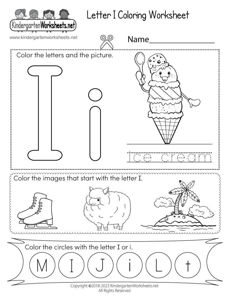 Letter I Coloring Worksheet Free Printable Digital PDF Letter I Preschool Printables Preschool Mom