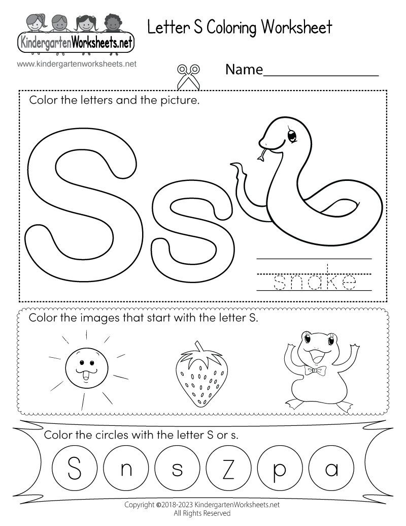 Letter S Sound Worksheets Tree Valley Academy