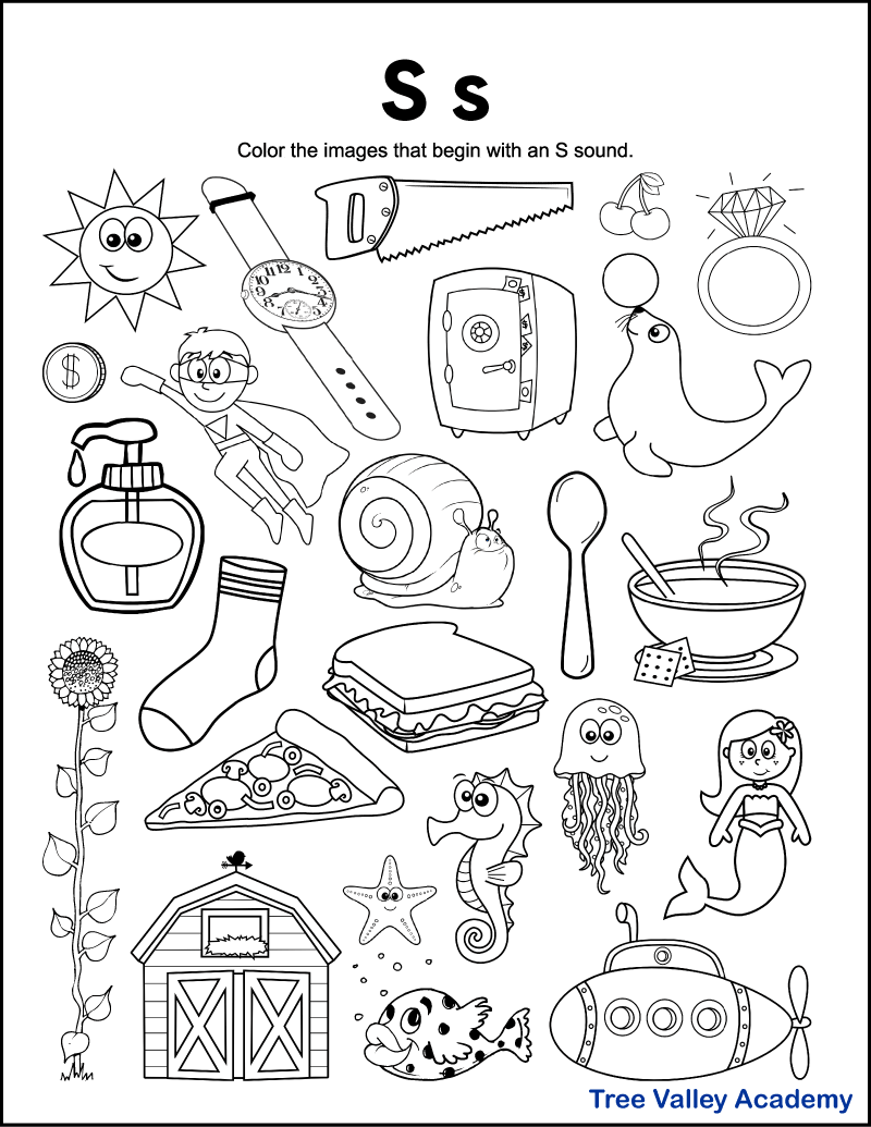 Letter S Sound Worksheets Tree Valley Academy Letter S Sound Worksheets Tree Valley Academy